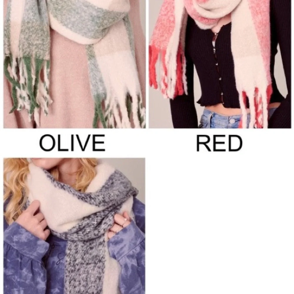 Striped Fringed Soft Scarf - Picture 7 of 7